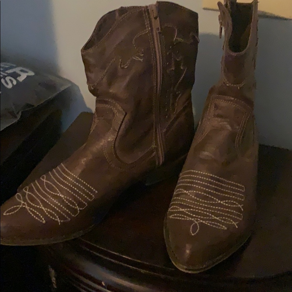 Brown western booties